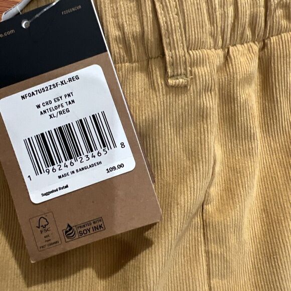 NWT THE NORTH FACE WOMENS CORDUROY EASY WIDE LEG PANTS SIZE XL ANTELOPE TAN - Picture 3 of 7